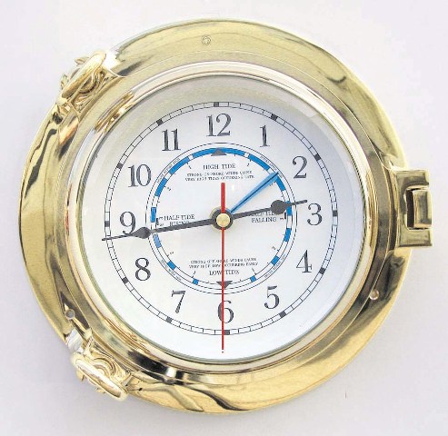 Horloge-Marée-Hublot en laiton - mouvement à quartz - décoration marine