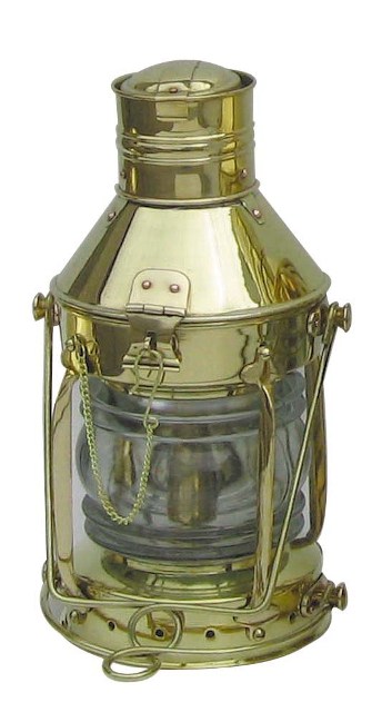 Lampe Tempête - électrique 230V en laiton - décoration marine