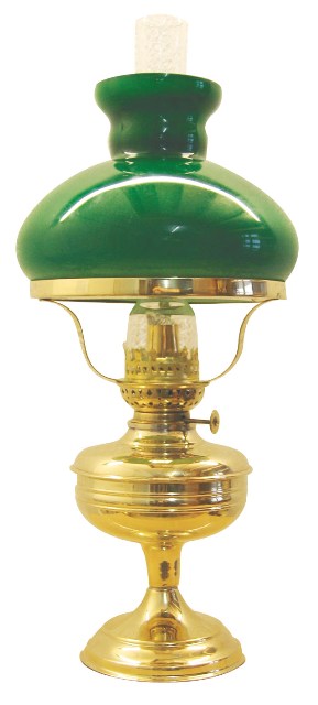 Lampe à pétrole en laiton - avec abat-jour en verre vert - décoration  marine - décoration-marine - décoration-marine - decoration maritime  lampes-a-suspendre