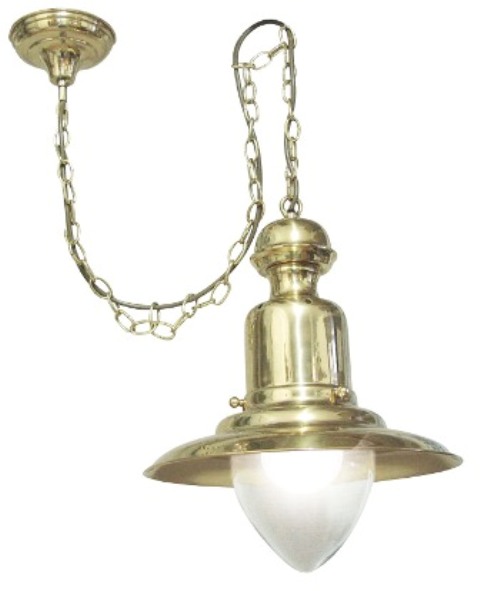 Fishermen´s lampe à suspension en laiton verni - décoration marine