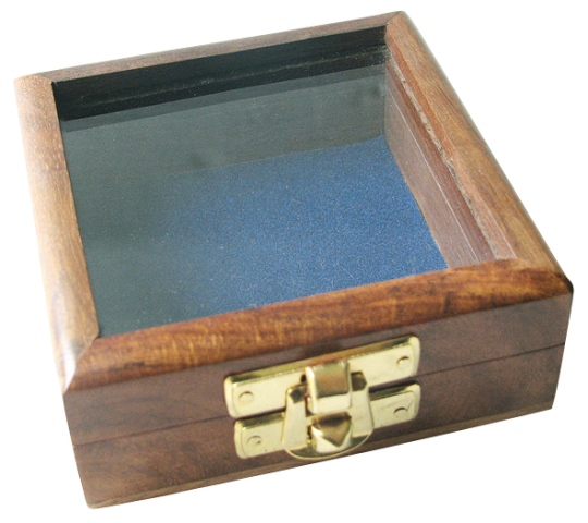 Boîte en bois avec couvercle verre - décoration marine