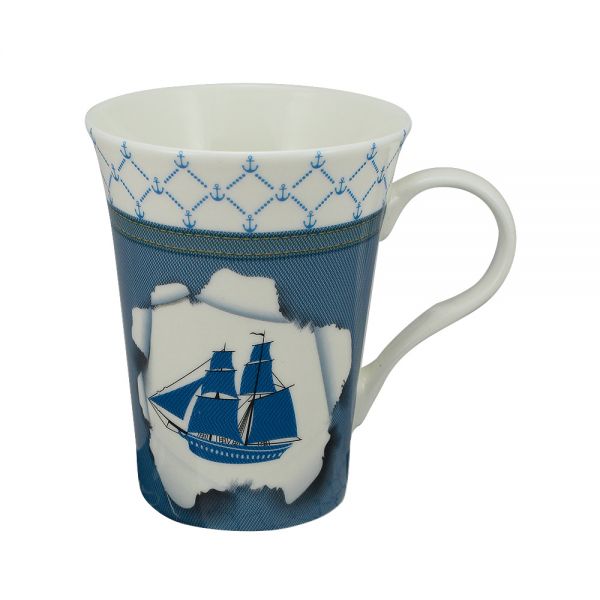 Mug - bateau porcelaine H: 11cm Ø:8 5/6cm en boîte cadeau - décoration  marine - décoration-marine - décoration-marine - decoration maritime  accessoire-table