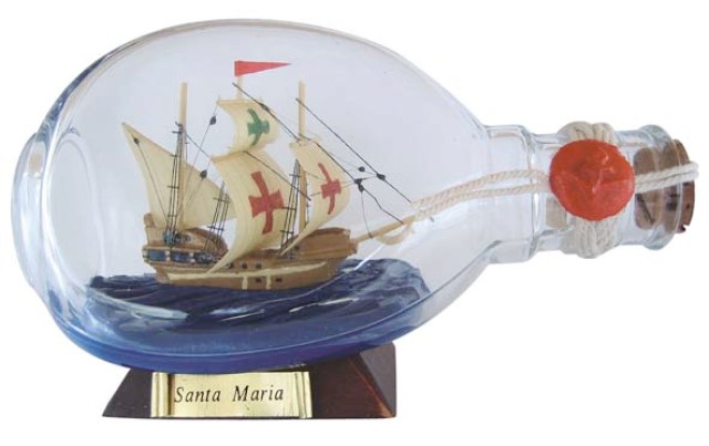 Bateau en bouteille - Santa Maria - décoration marine