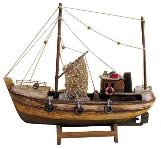 Côtre en bois - modèle entier en style antique - décoration marine