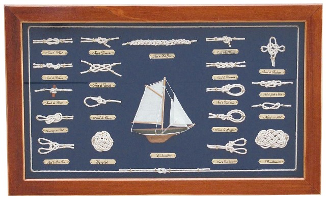 Tableau de nœuds en bois - FRANCAIS - décoration marine