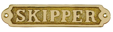 Plaque de porte - SKIPPER en laiton - décoration marine