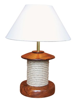 Lampe avec cordage en bois - décoration marine