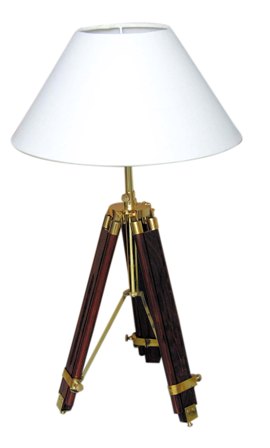 lampe Trépied - Lampe en bois-laiton - décoration marine
