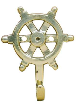 Crochet pour Porte-clés -  Barre à roue en laiton - décoration marine