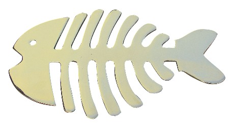 Sous-plat - forme d'arête de poisson en laiton - décoration marine
