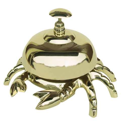 Cloche de comptoir - Crabe en laiton - décoration marine