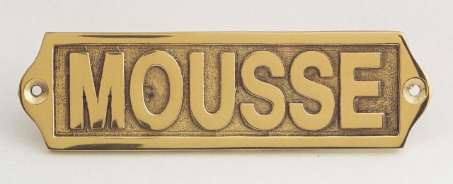 Plaque de porte en laiton avec motif  MOUSSE  - décoration marine
